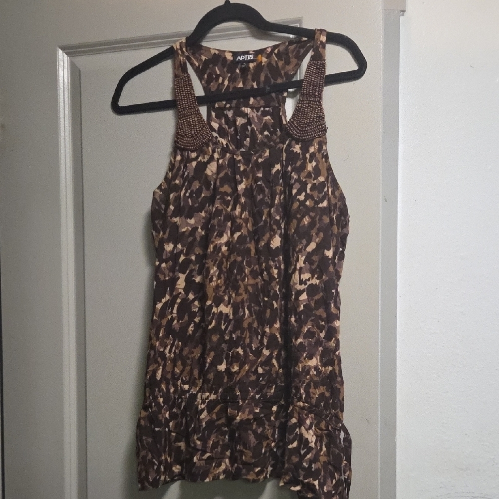 Apt. 9 Brown Patterned Sleeveless Top - Picture 2 of 5